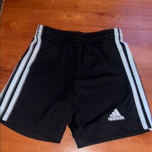 Adidas Kids Black Shorts with White Stripes